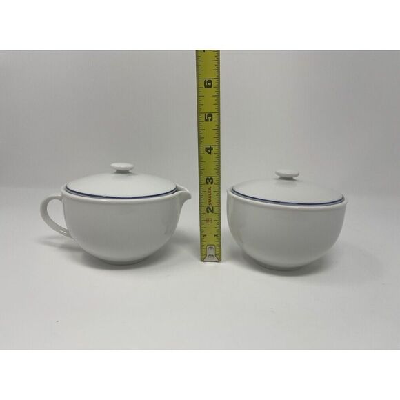 Crate & Barrel Epoch Blue Line Sugar Creamer Japan Kathleen Wills Discontinued - Picture 2 of 4